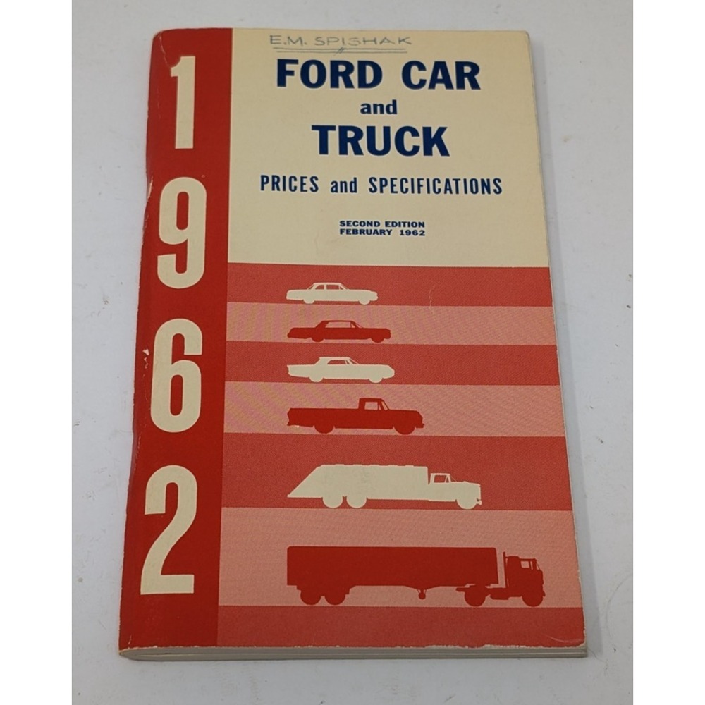 1962 Ford Car And Truck Prices And Specifications Dealer Manual Vintage 1960s
